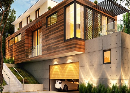 Timber and concrete residence